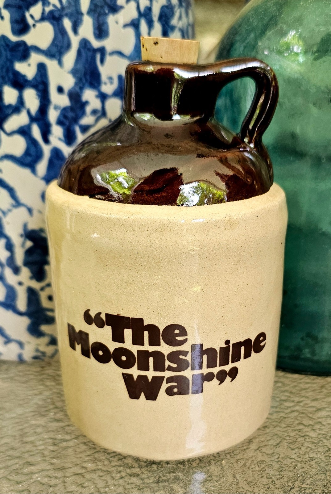 The Moonshine War Wars Stoneware Jug MGM Movie Advertising Souvenir 1970 5″ Tall