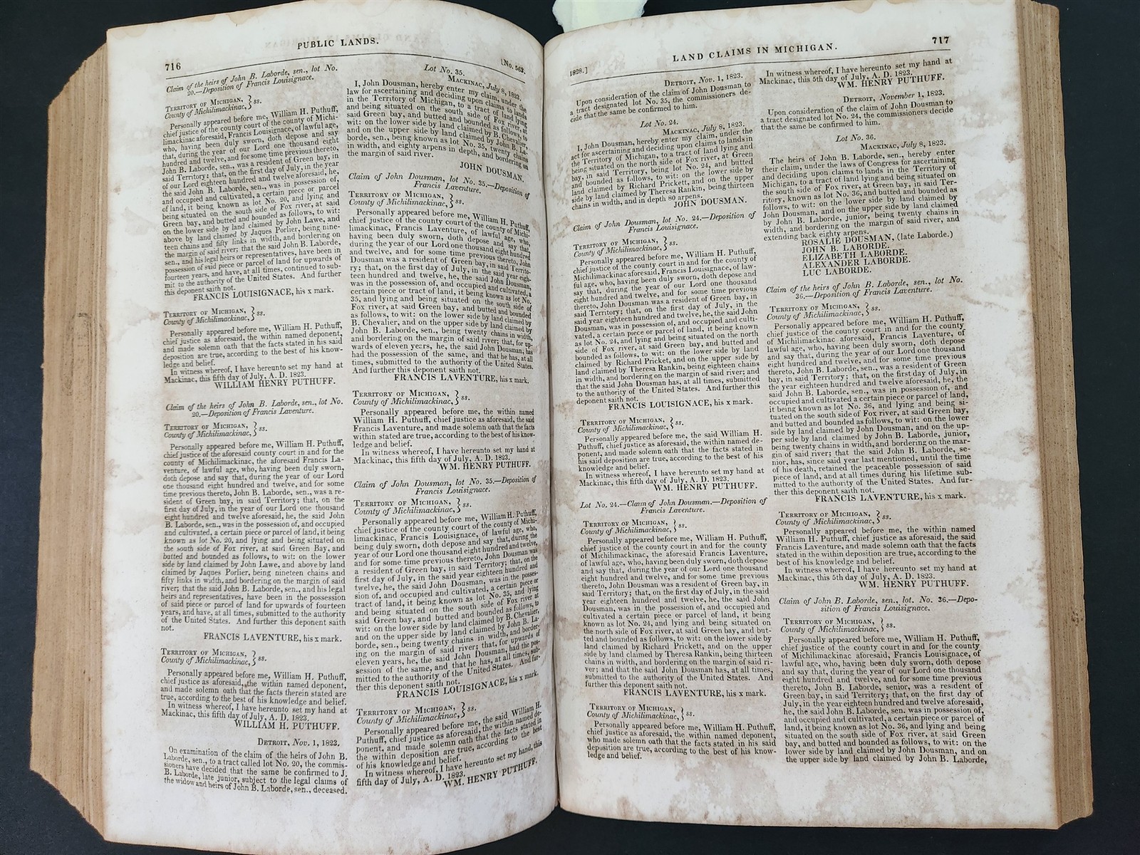 1834 antique AMERICAN STATE PAPERS history PUBLIC LANDS claim plan settlement v4