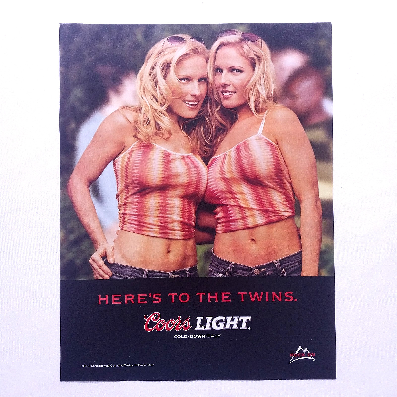 2002 Coors Light Twins Blonde Women Vintage Beer Print Ad Advert Art Page