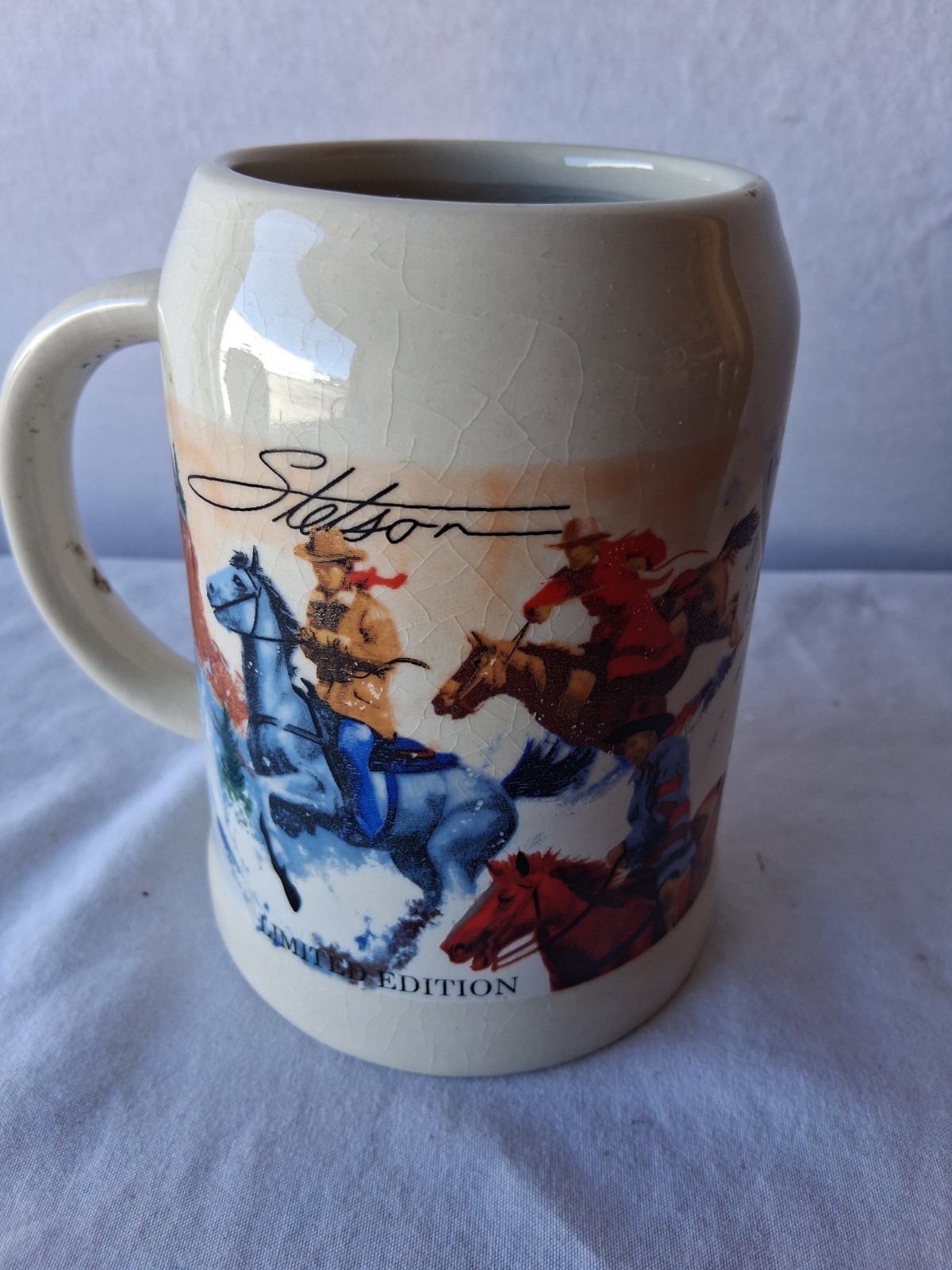 Item Is A Stetson Limited Edition Collectable Beer Stein Feat Western Cowboy