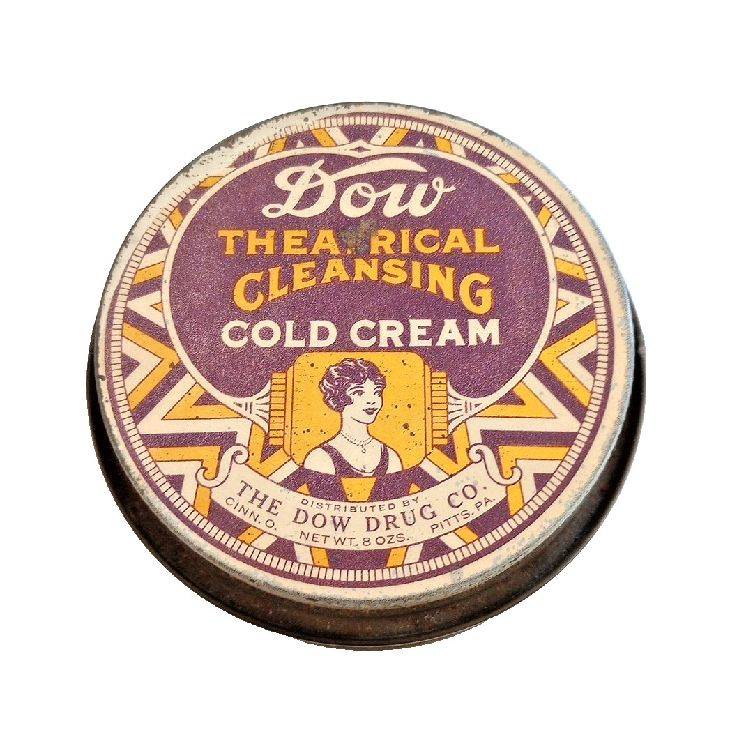 Vintage Dow Theatrical Cleansing Cold Cream Tin The Dow Drug Company Pittsburgh