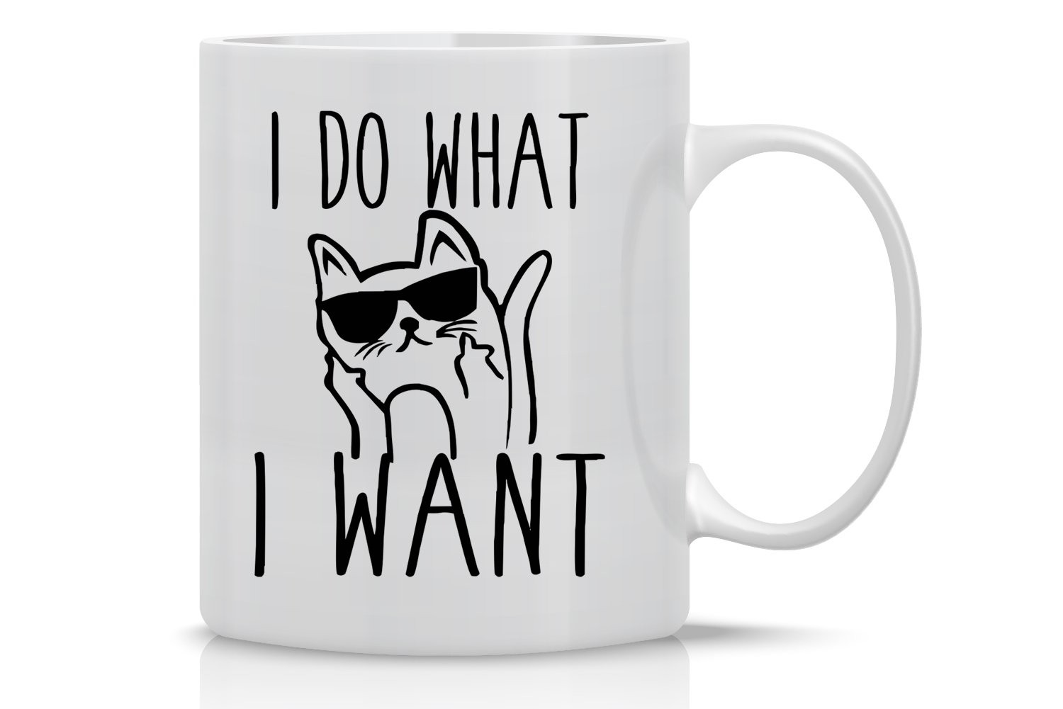 CBTwear I Do What I Want – 11oz Ceramic Coffee Mug – Cat 11 Ounces, White