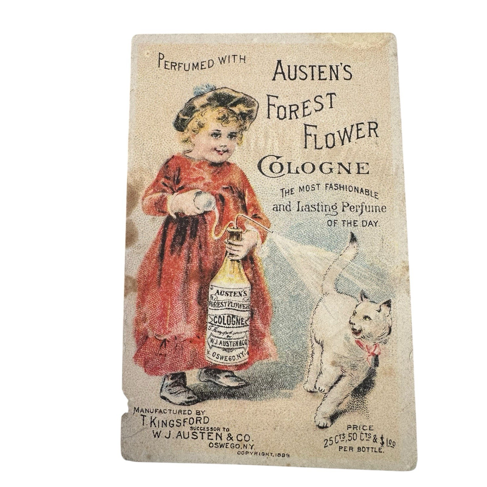 Austen’s Forest Flower Colognes Perfumes Girl Victorian Trade Card