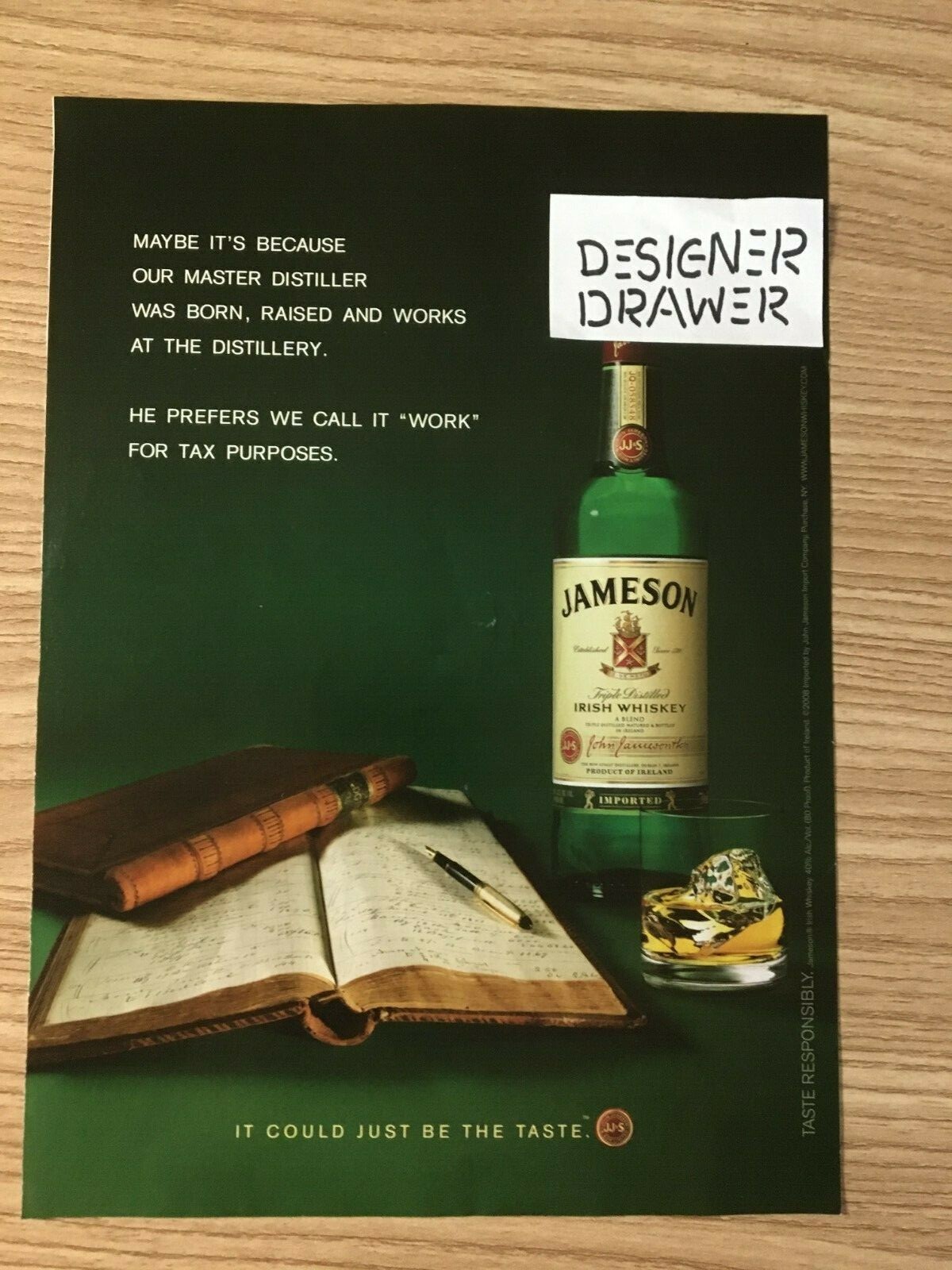 Jameson Irish Whiskey 2008 Print Ad Advertisement: Distillery Work Taxes