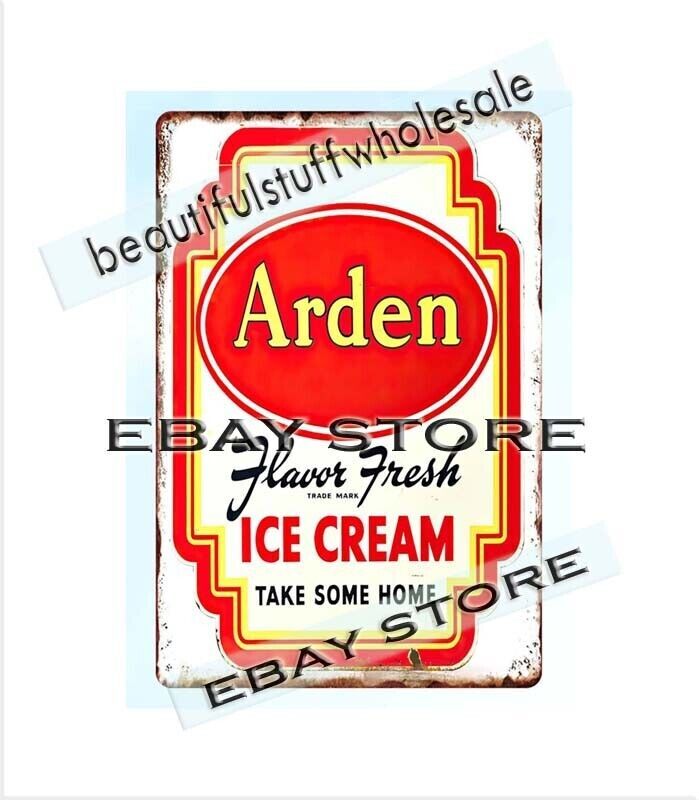 Arden Ice Cream metal tin sign old wall with restaurant pub