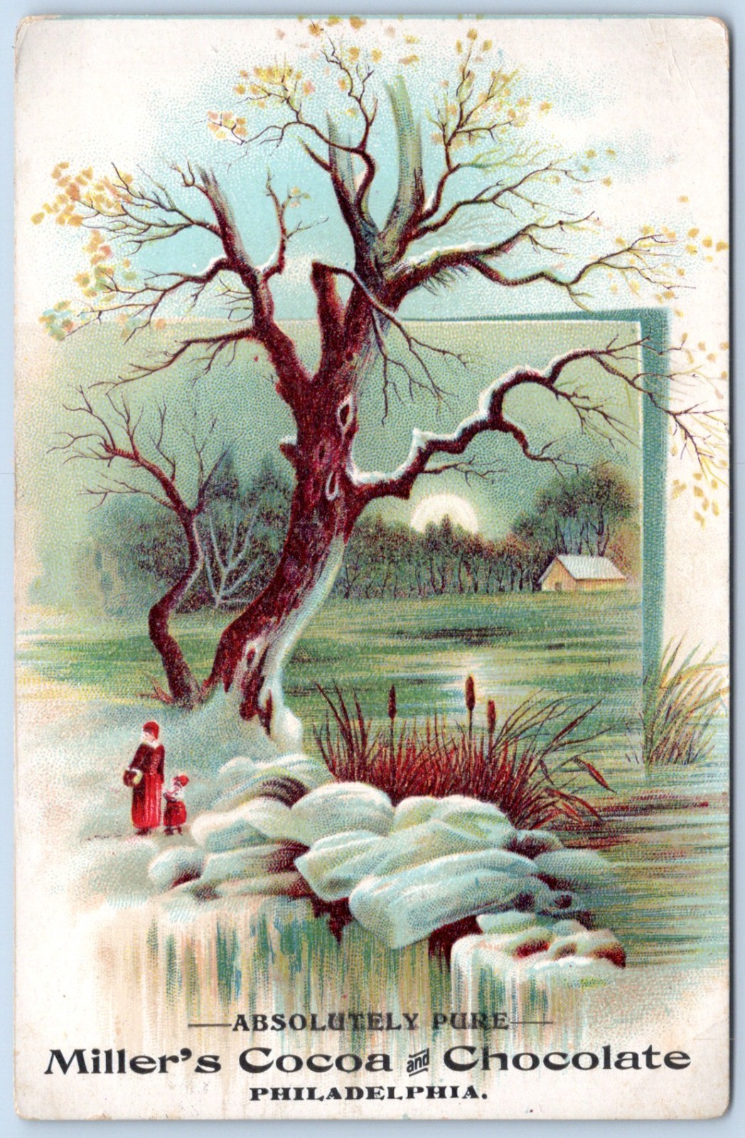 Victorian Trade Card Millers Cocoa & Chocolate Philadelphia PA ca1880s C217