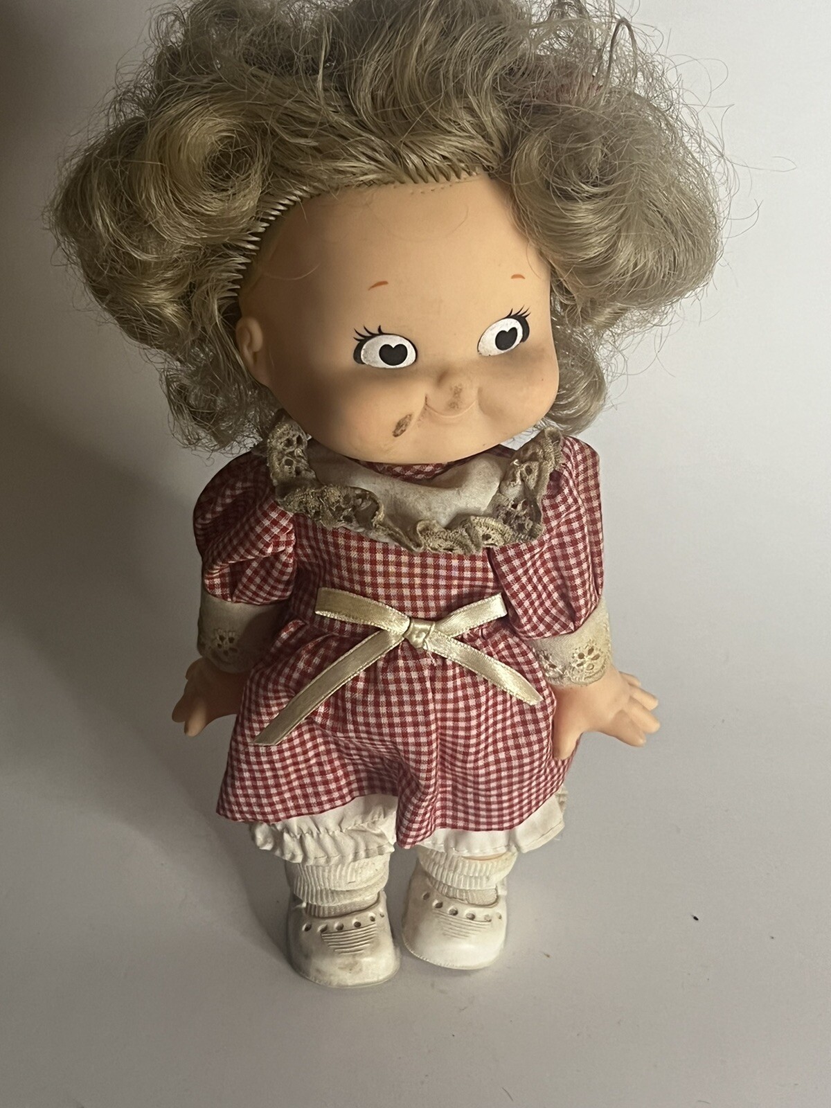 Cambell’s Kid Girl Doll 1988 Special Edition 10″ Vinyl Blonde Hair Heart Eyes