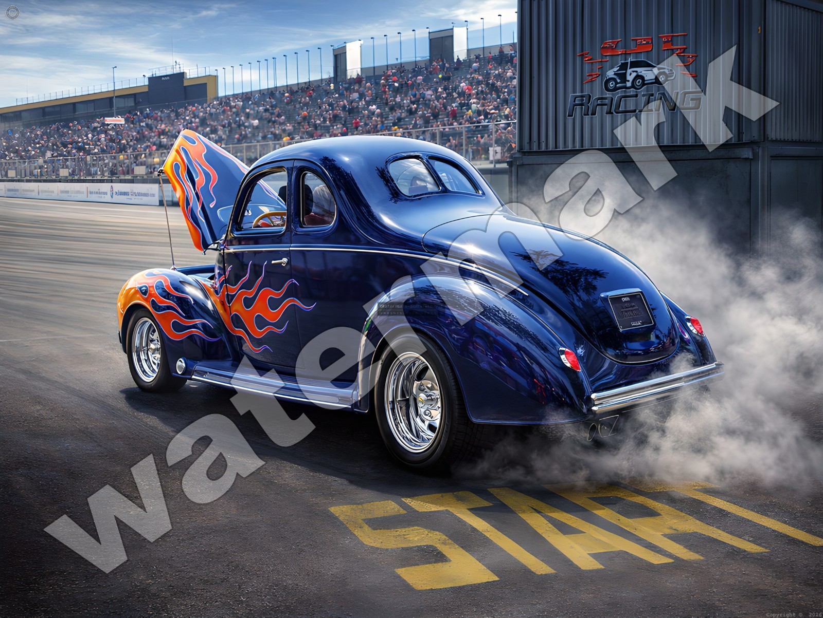 Hot Rod Burn out Metal Sign 9″ x 12″ or 12″ x 16″