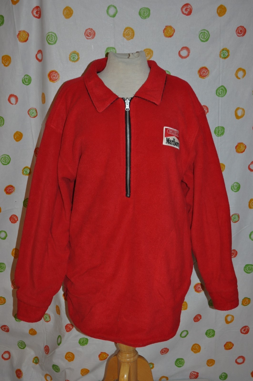 MARLBORO UNLIMITED MEN’S X Large Vintage red plaid REVERSIBLE fleece jacket EUC
