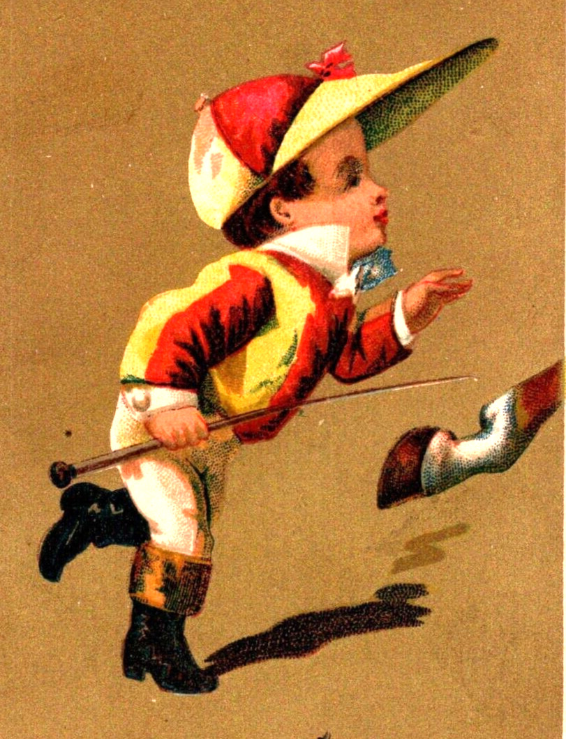 Horse Jockey Young Boy Unbranded Victorian Trade Card