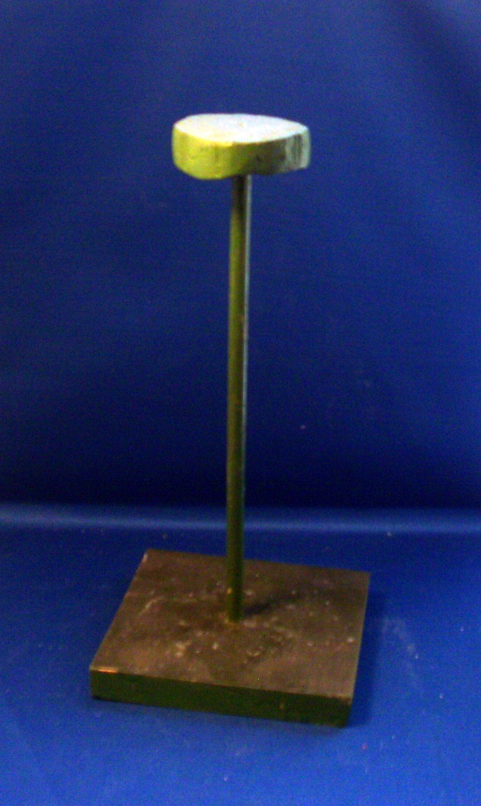 Vintage Green Paint Decorated Wood Stand for Hat or Doll Hand Made