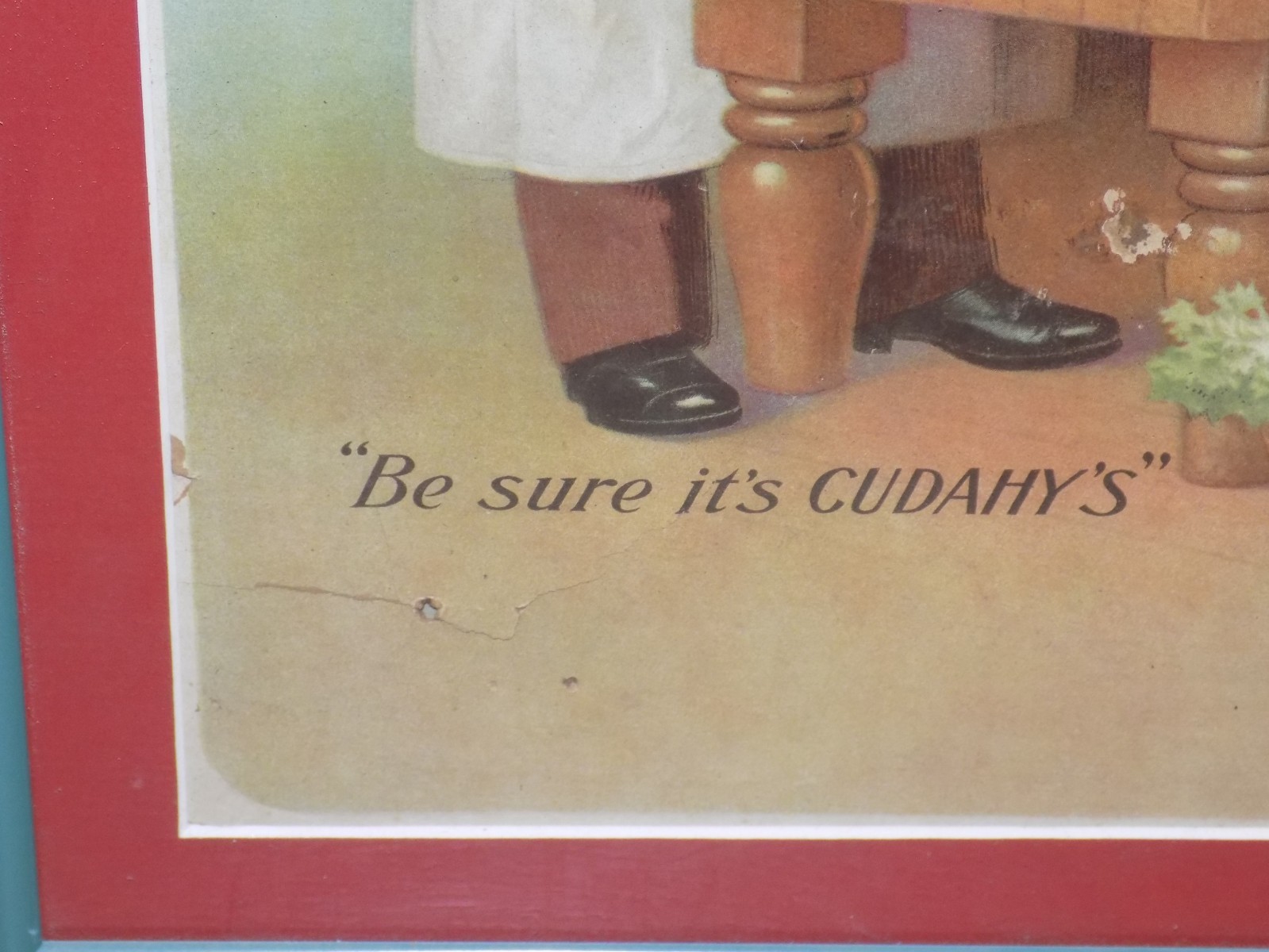 Vintage Cudahy’s Boiled Ham Cardboard Sign Matted and Framed