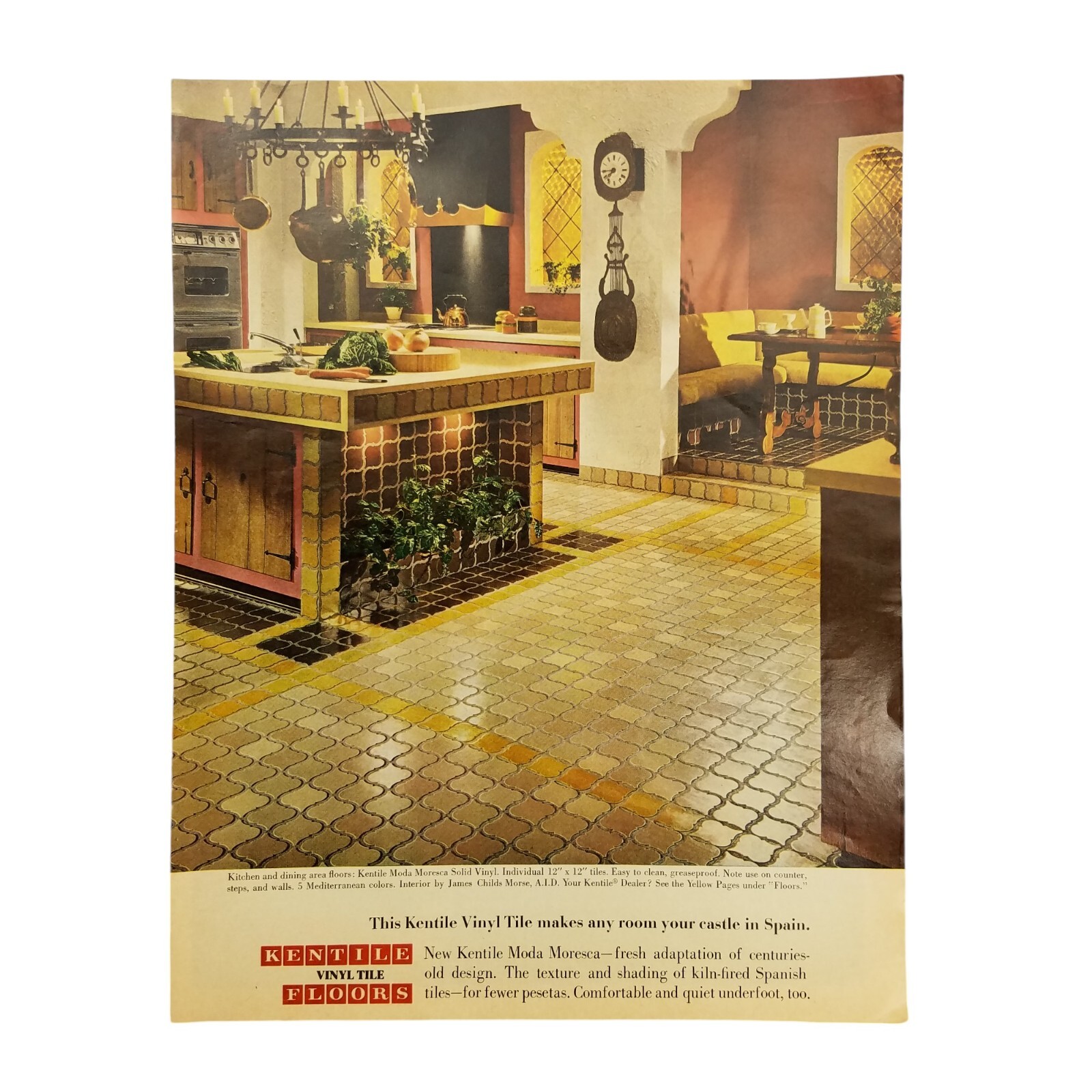 1967 Kentile Vinyl Tile Floors Vintage Print Ad Makes Any Room Your Castle