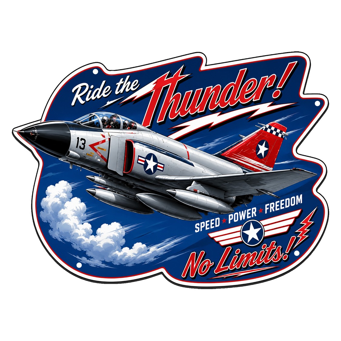 Ride The Thunder 16×12 Laser Cut Sign