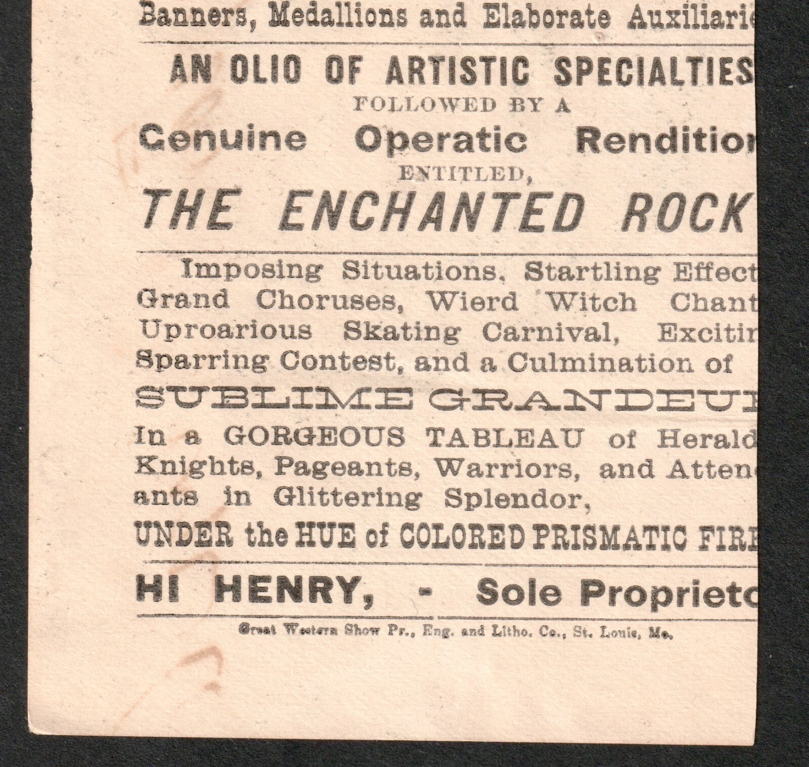 RARE 1800’s Halloween Witch Opera Incantation Hi Henry Show Victorian Trade Card
