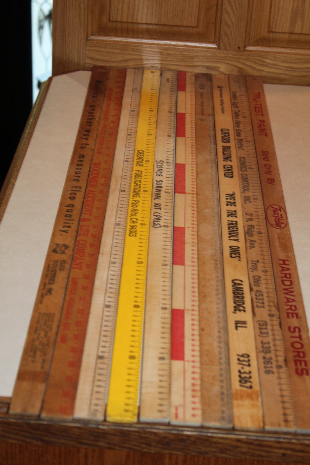 10 Meter Stick Wooden Ruler Lot Advertising Sign Color Art Craft Hobby Yardstick
