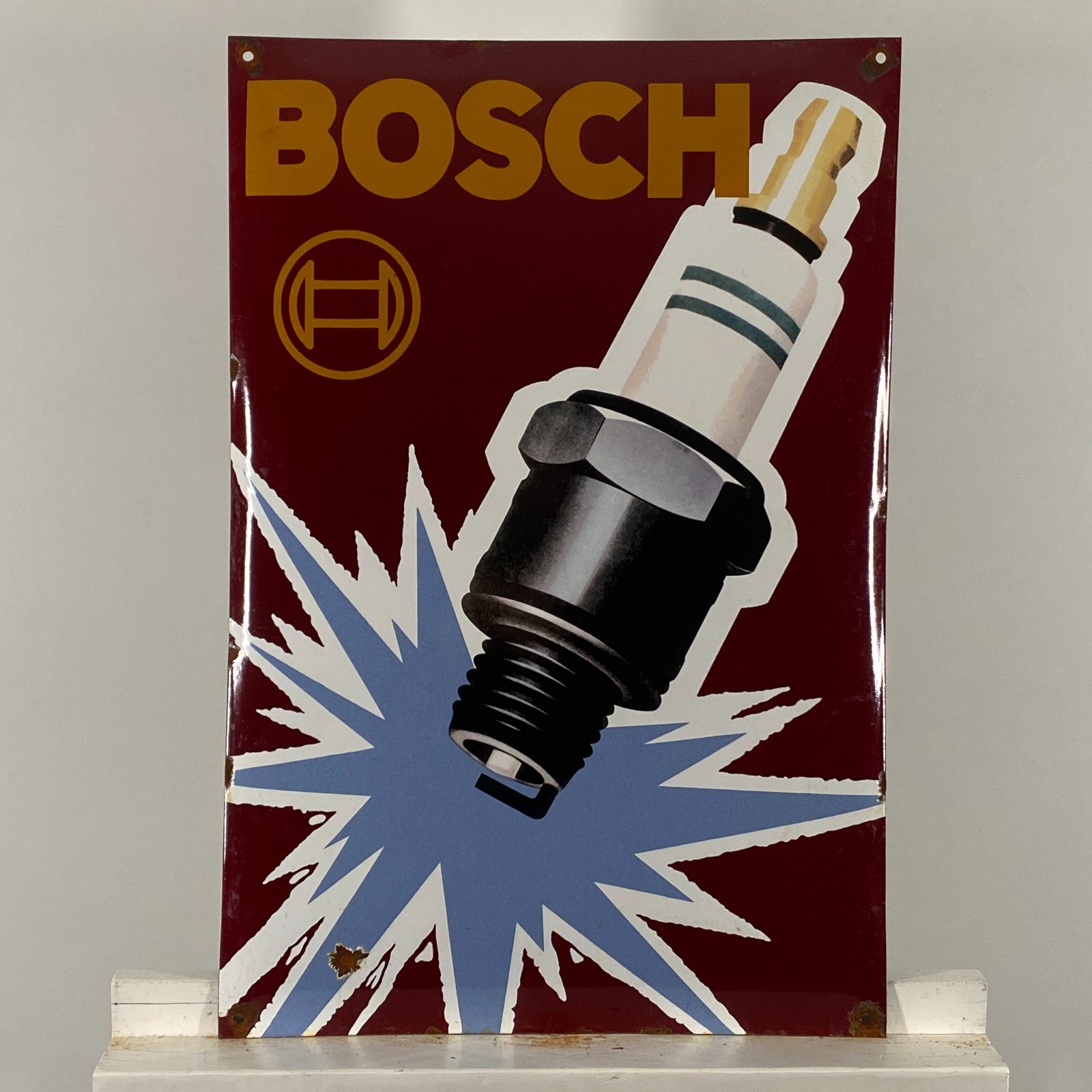 BOSCH – Advertising Sign – 60x40cm (23.6×15.7″) – Rare Porcelain Steel Wall Sign