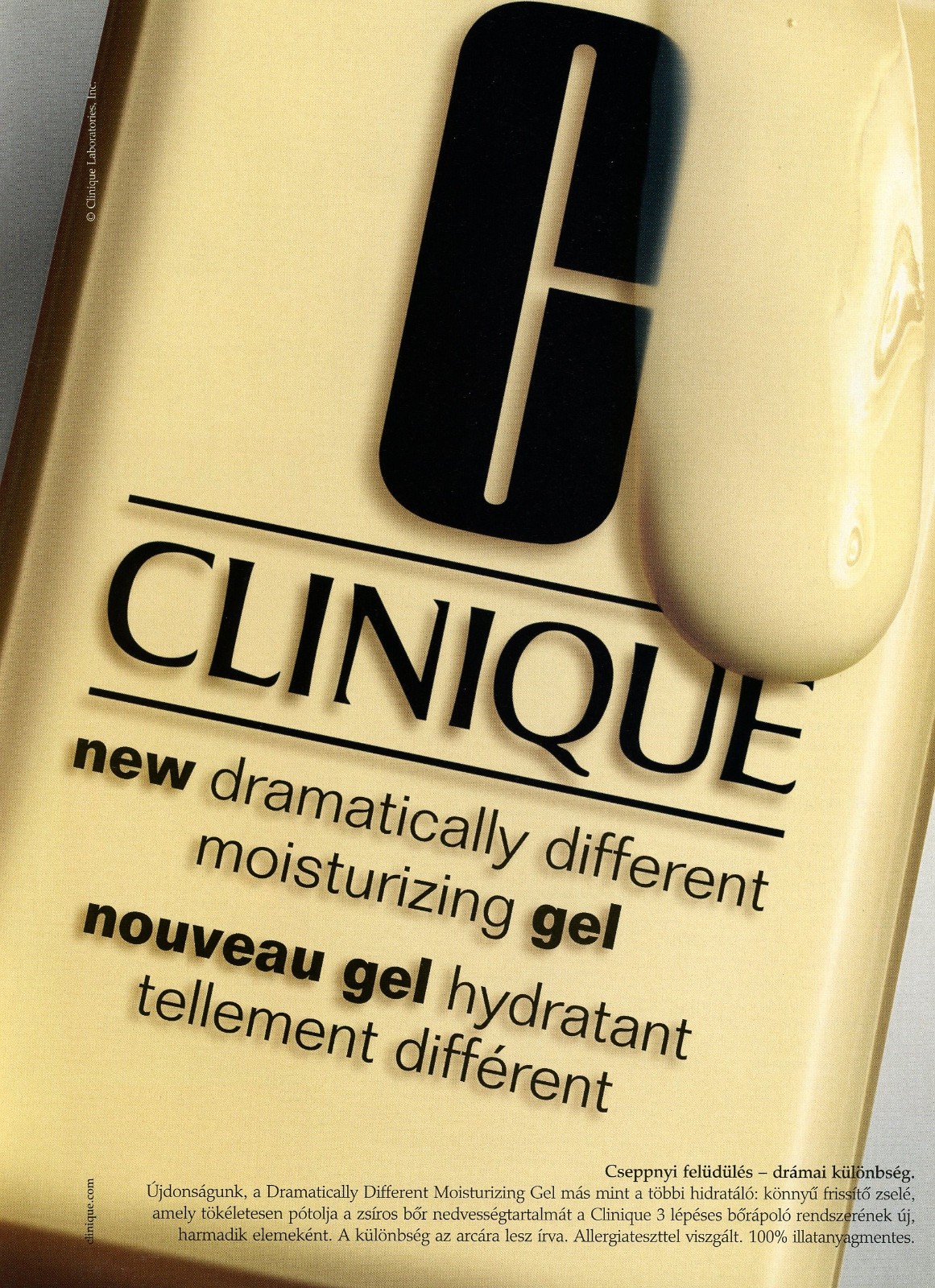 CLINIQUE magazine AD #168 OOP 2005 MOISTURIZING GEL