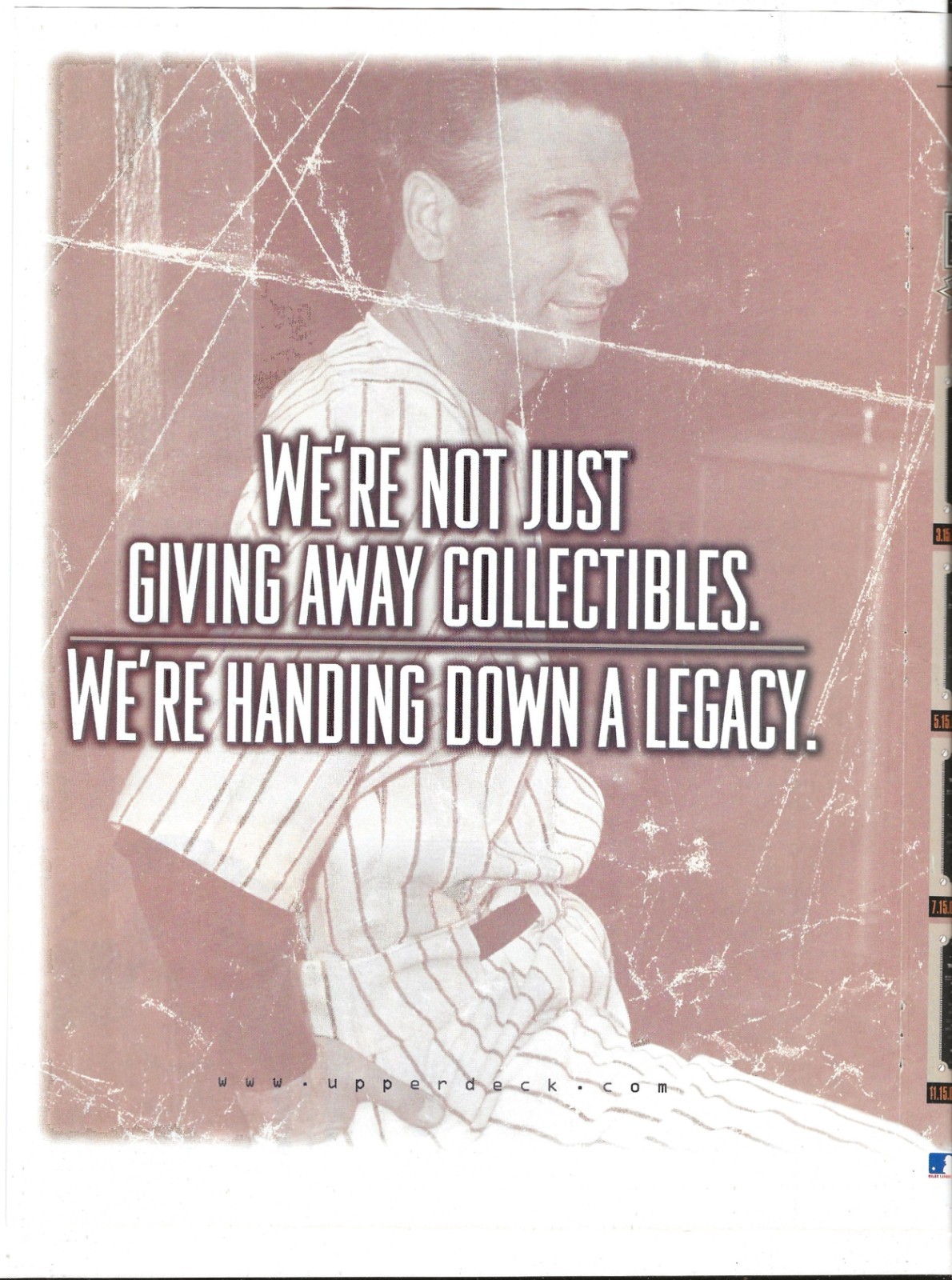 Vintage 2-Page Ad Upper Deck Baseball Card Set – Lou Gehrig – Beckett Baseball