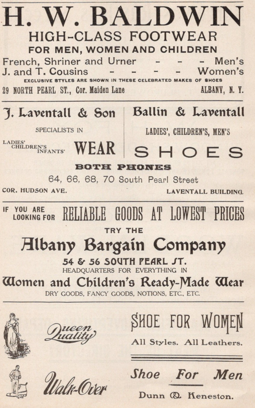 1906 Shoe Dealers Baldwin Laventall -Dunn & Keneston Albany NY Print Ad