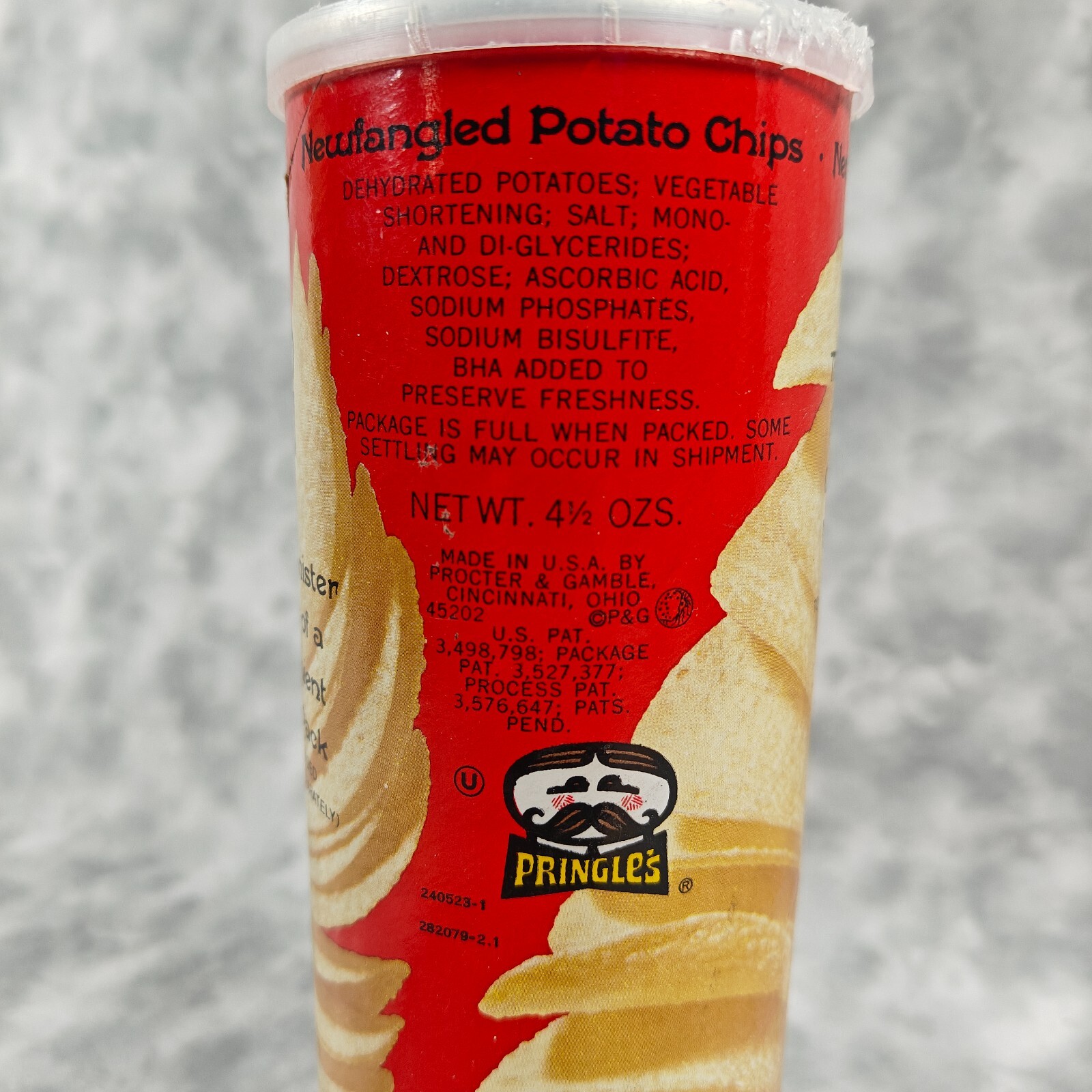 Vintage Pringles Neufangled Potato Chips Canister 4 1/2 oz Red Tube
