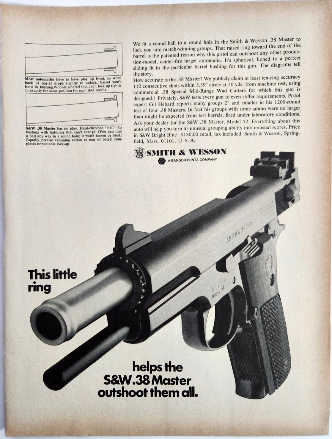 Smith & Wesson 38 Master Gun Firearms Vintage 1969 Magazine Print Ad