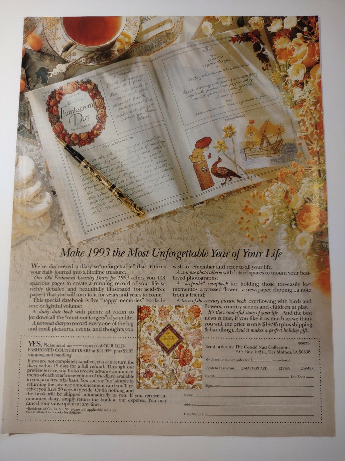 Conde Nast Collection Make Most Unforgettable year Vintage 1990s Print Ad