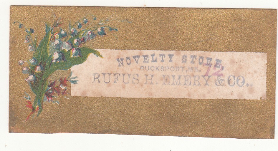 Rufus H Emery & Co Books Jewelry Watches Flowers Vict Card c1880s