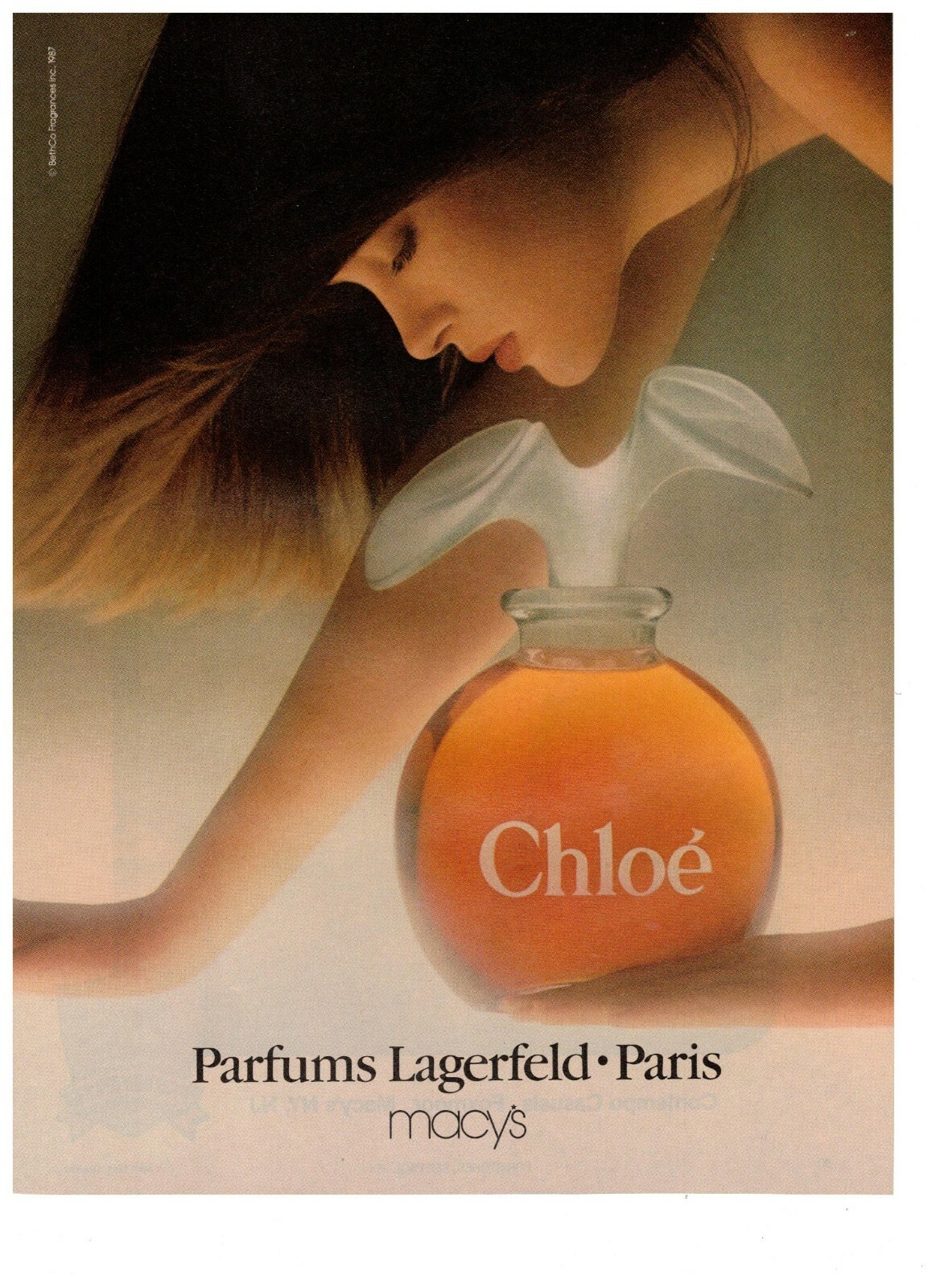 1989 Macys Chloe Lagerfeld Paris Vintage Print Ad