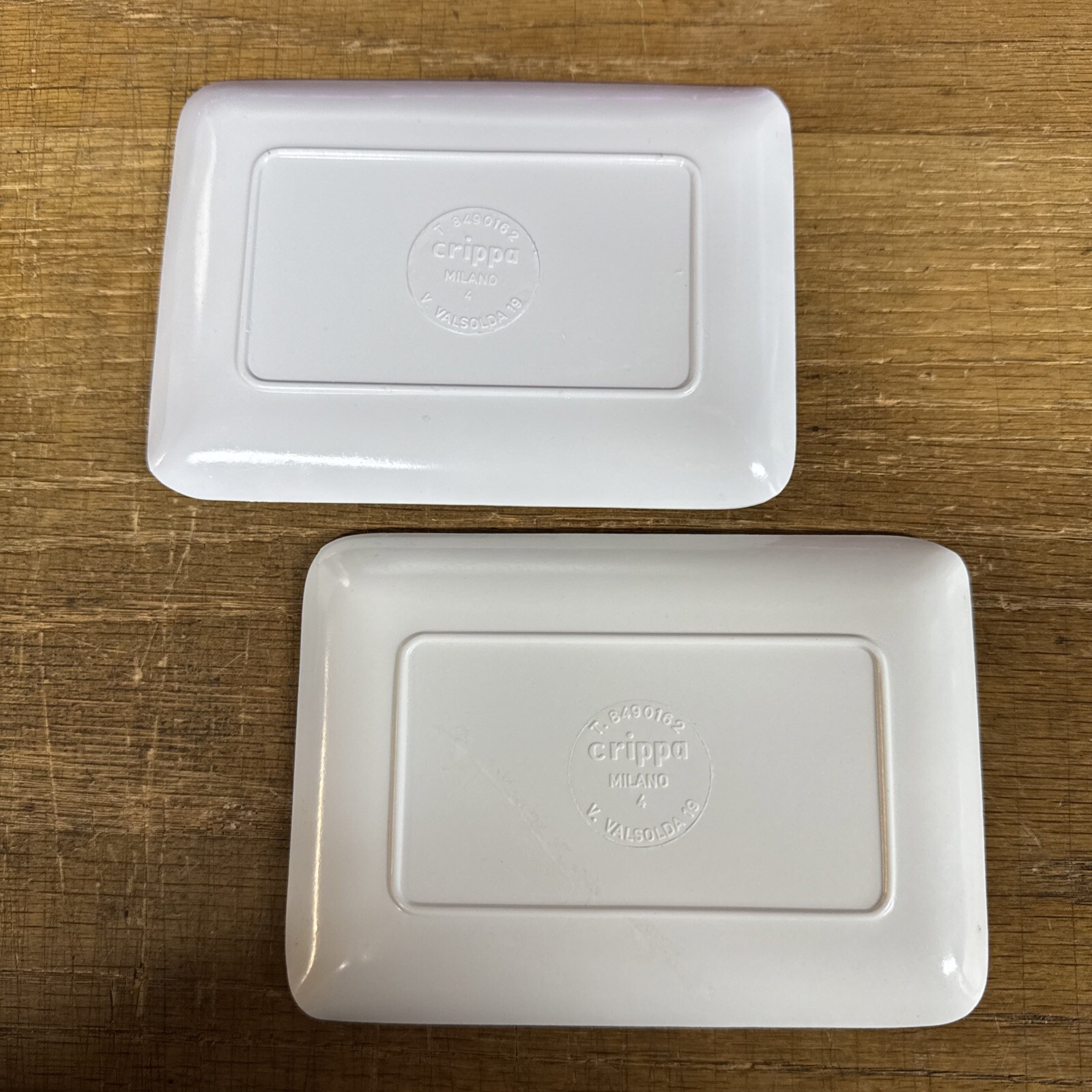 (2)Vintage San Pellegrino Tip Tray Crippa MILANO Italy Water Advertising 80s