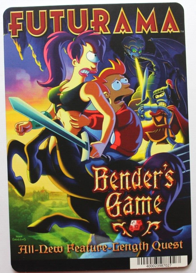 BLOCKBUSTER Backer Card Mini Poster Art 5.5″ x 8″ FUTURAMA BENDERS GAME
