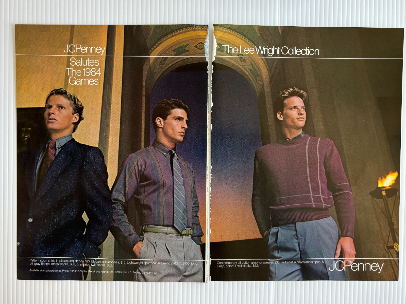 VTG Print Ad JC Penney Lee Wright Fashion 1984 Los Angeles Olympics Full Page