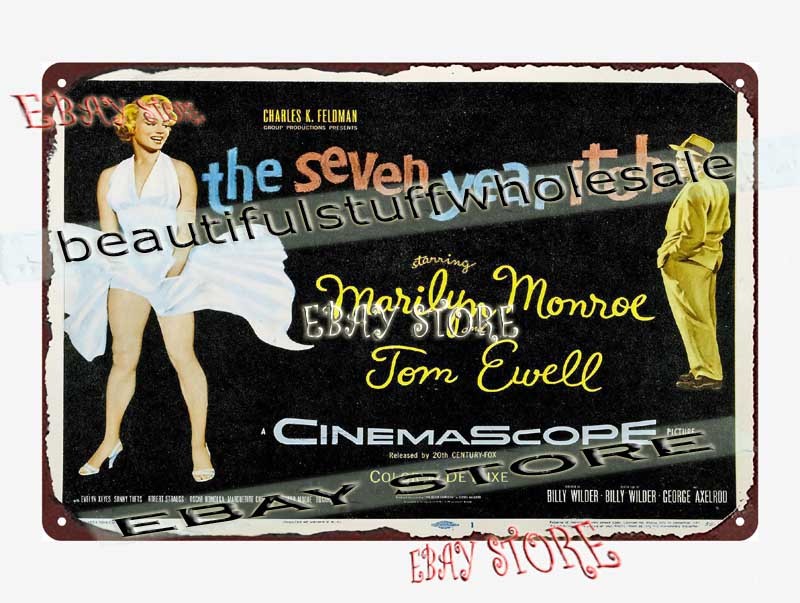 1955 pin up actress vintage film poster decor Tin Sign decorative wall decor