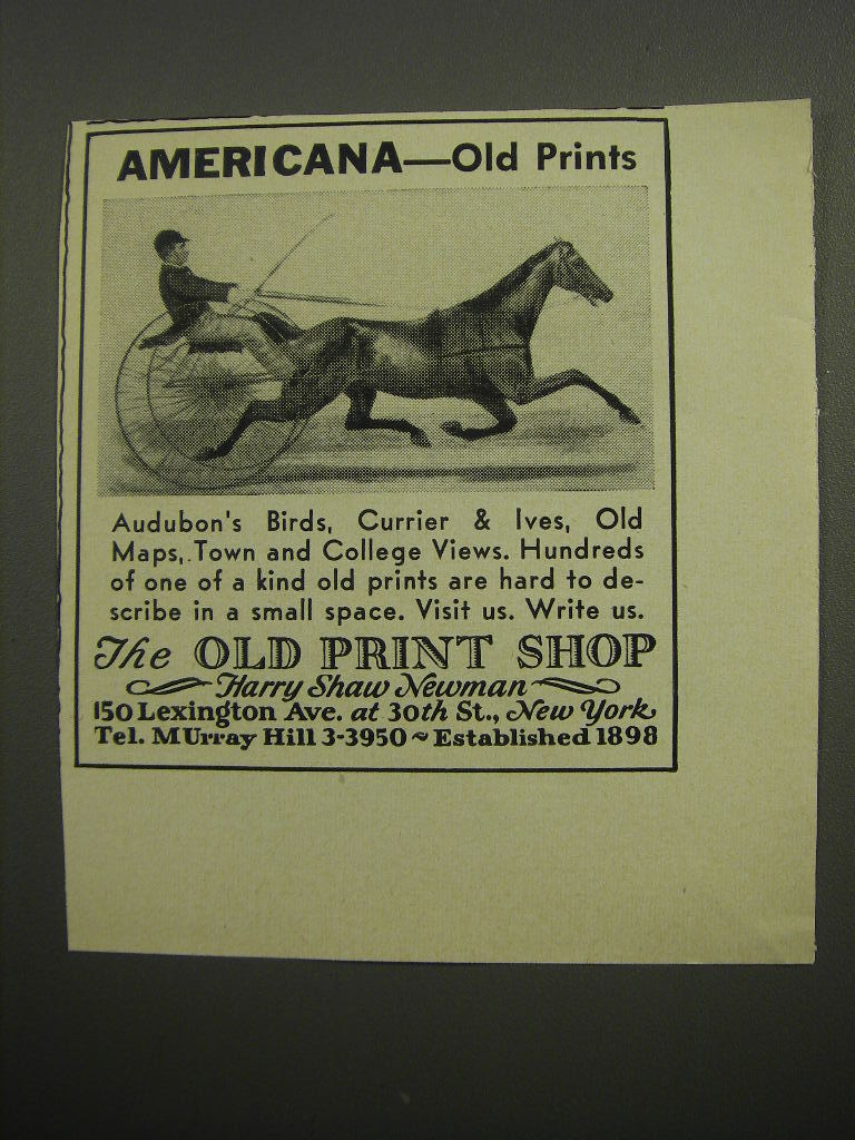 1955 The Old Print Shop Advertisement – Americana – Old Prints