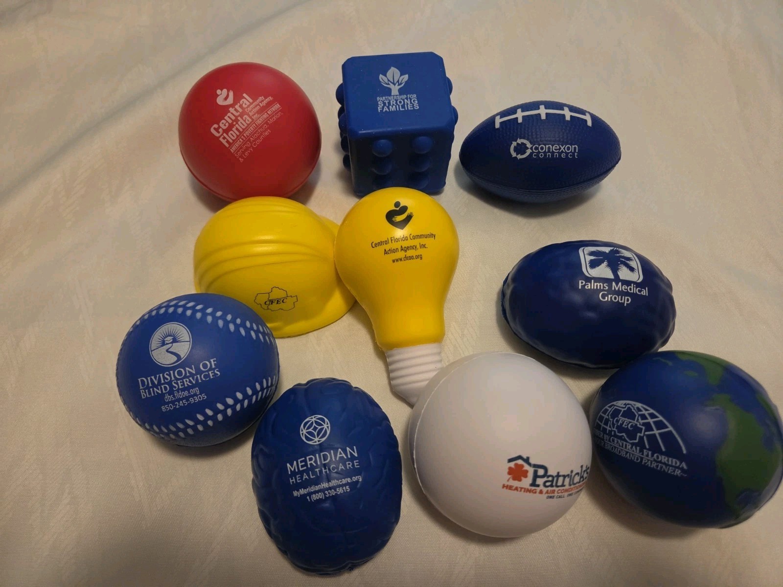 Foam Rubber Advertising Stress Balls Shapes Lot of 10 Electronics Self Help