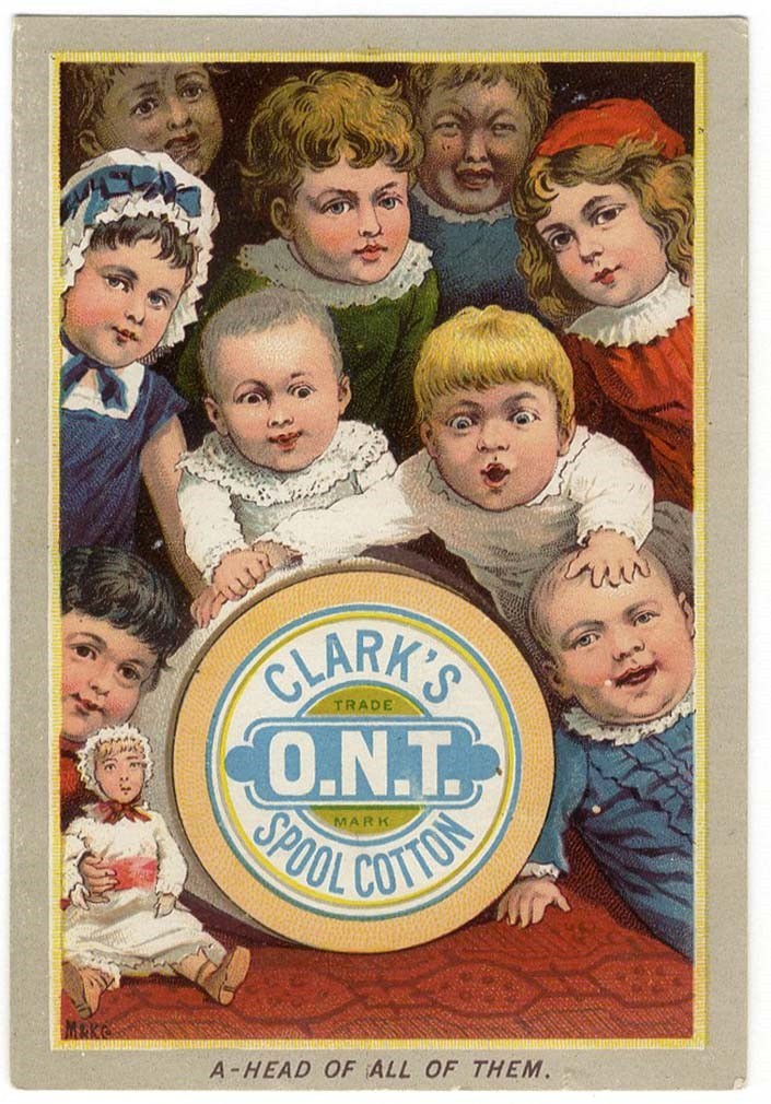 GLEN NY Babies Children CLARK’S O.N.T. Spool Cotton Thread VICTORIAN Trade Card