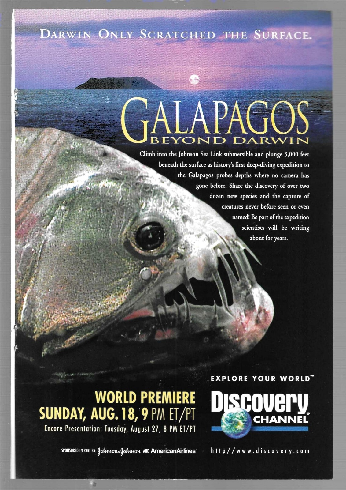 Galapagos Beyond Darwin Discovery Channel & Subaru Outback 1996 Vintage Ads