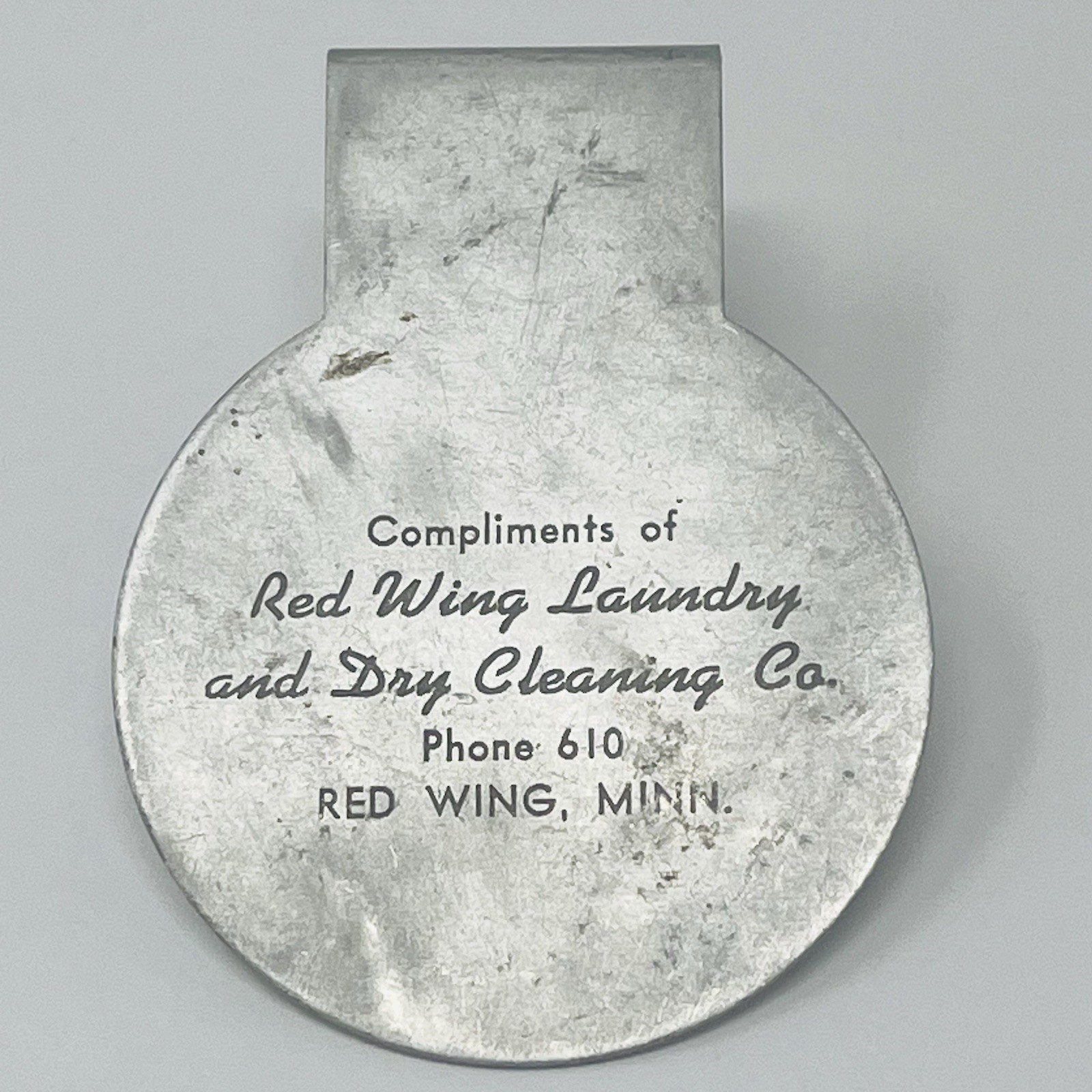 1920’s 30’s Red Wing MN Laundry And Dry Cleaning Advertising Collar Clip Vintage