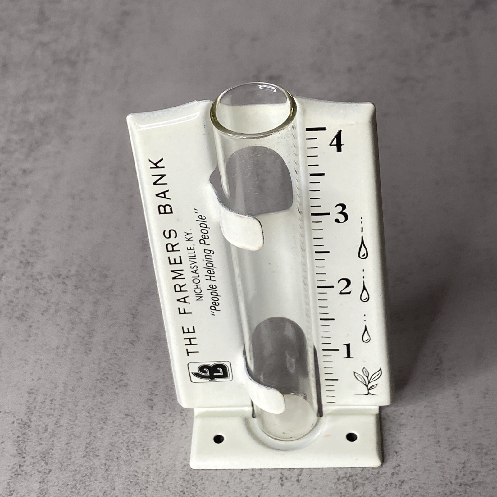 The Farmers Bank Nicholasville, Kentucky Rain Gauge Vintage Advertising Metal &