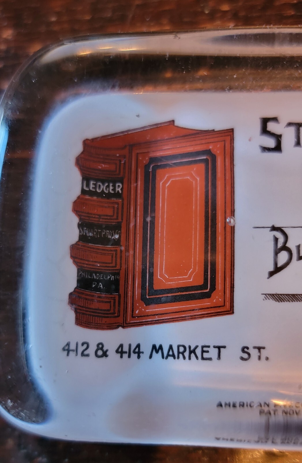 Stuart Bros Blank Book Ledger Mfg Co Philadelphia PA Paperweight 1892