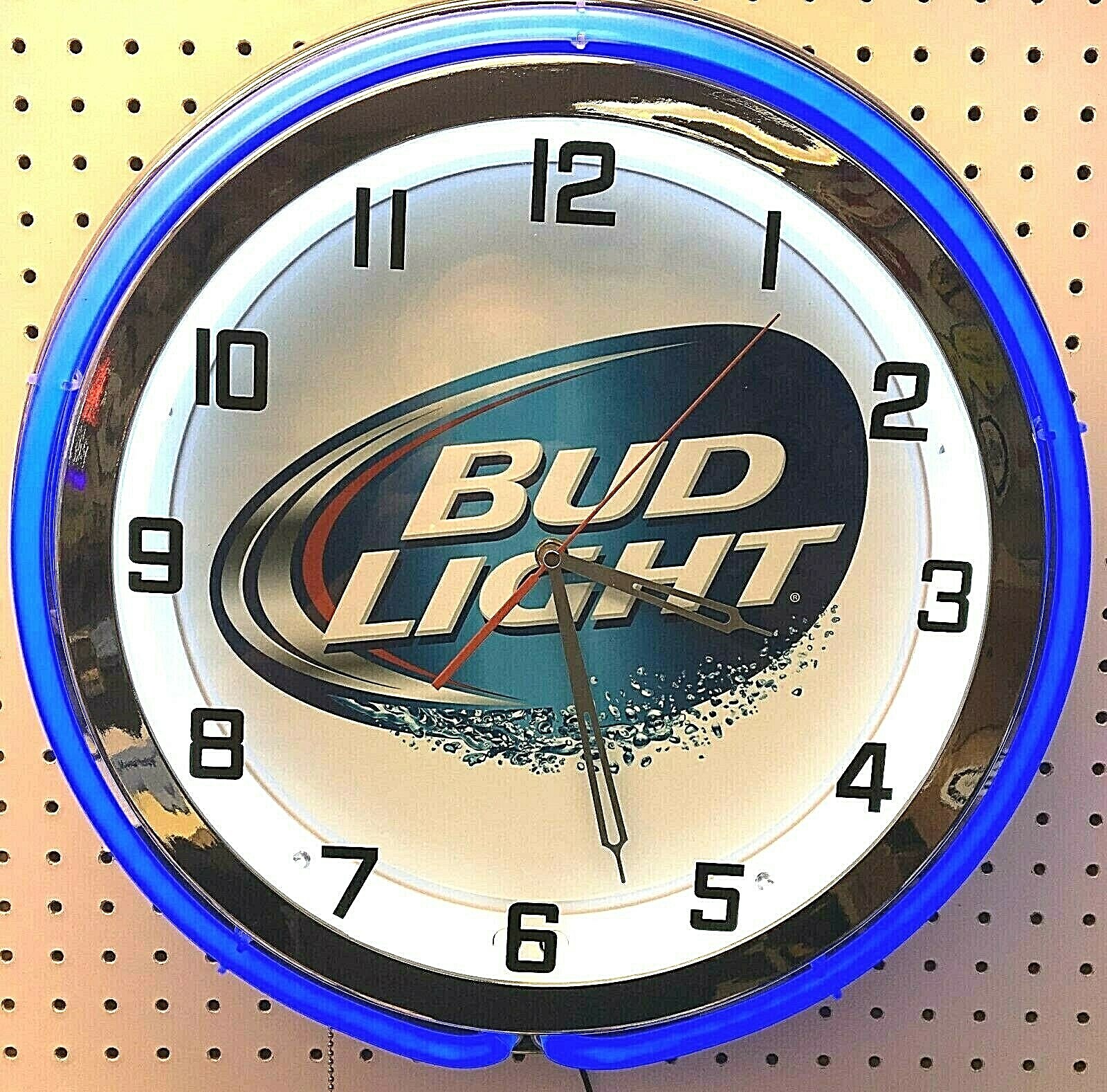 19″ Bud Light Beer Sign Double Blue Neon Clock