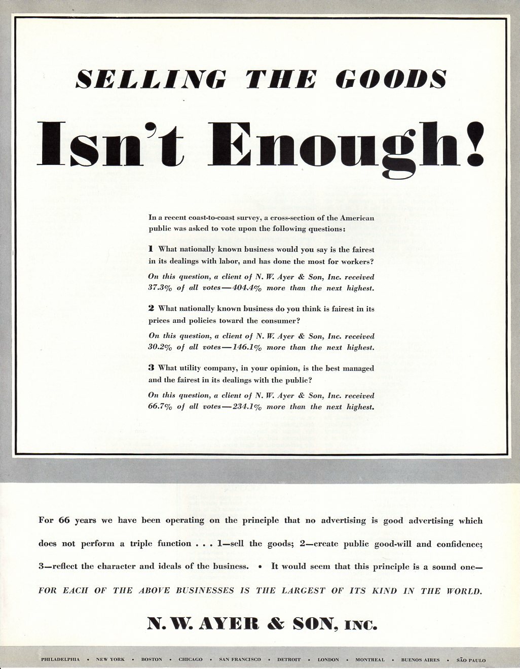 1936 Vintage print ad N.W. Ayer & Sons Inc. Selling the Goods Isn’t Enough ad