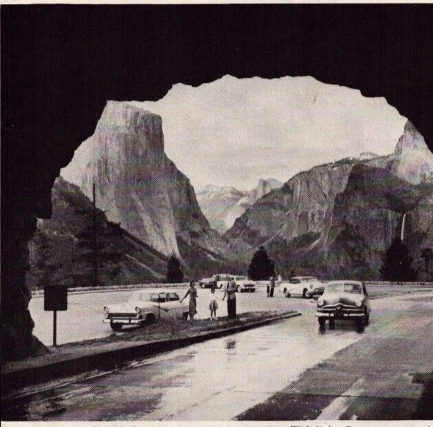 Ethyl Gasoline 1955 Vintage Print Ad AAA Yosemite Motorists Extra Fun Highways
