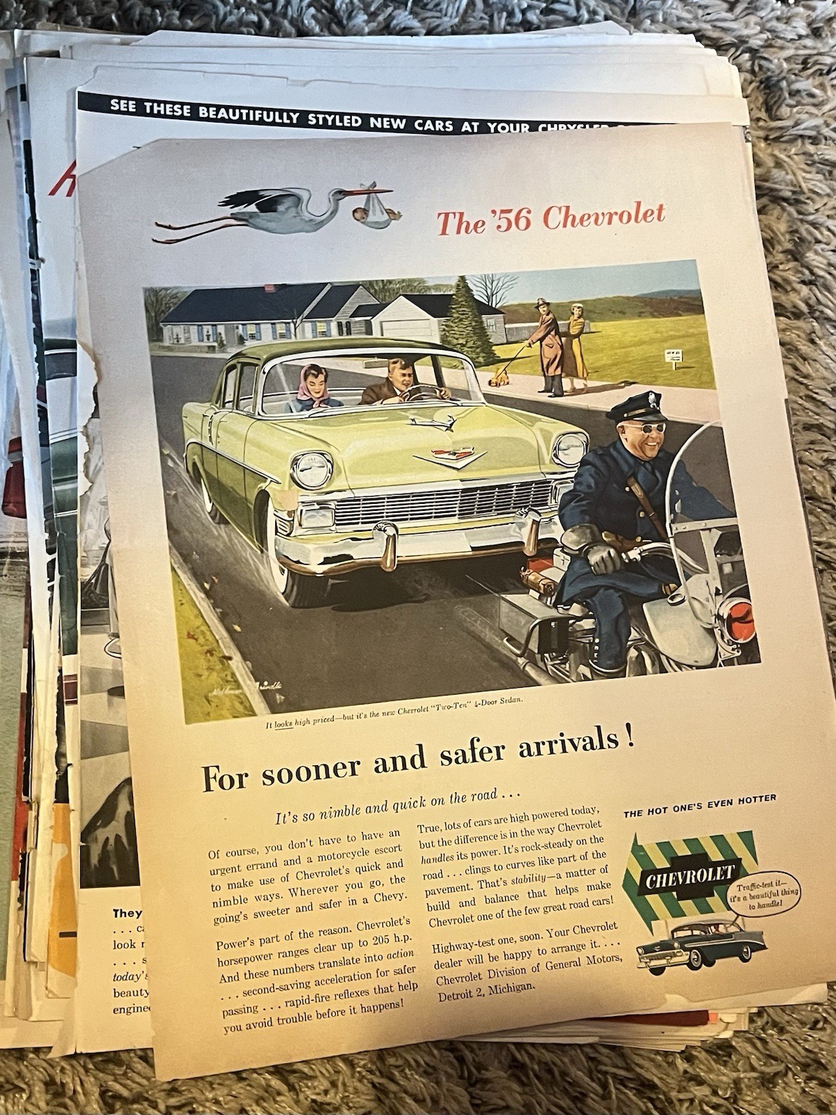 Vintage Magazine Print Ad lot Automotive Car Advertising 100+ pages Chevy ford