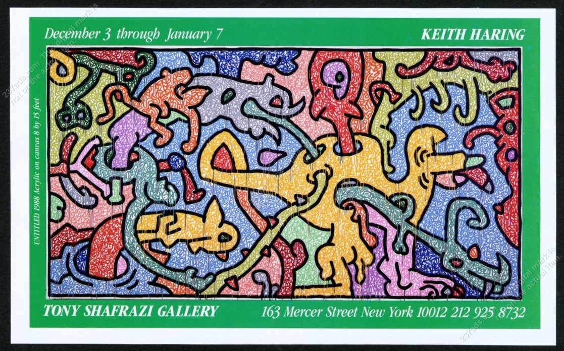 1988 Keith Haring untitled painting NYC gallery show vintage print ad