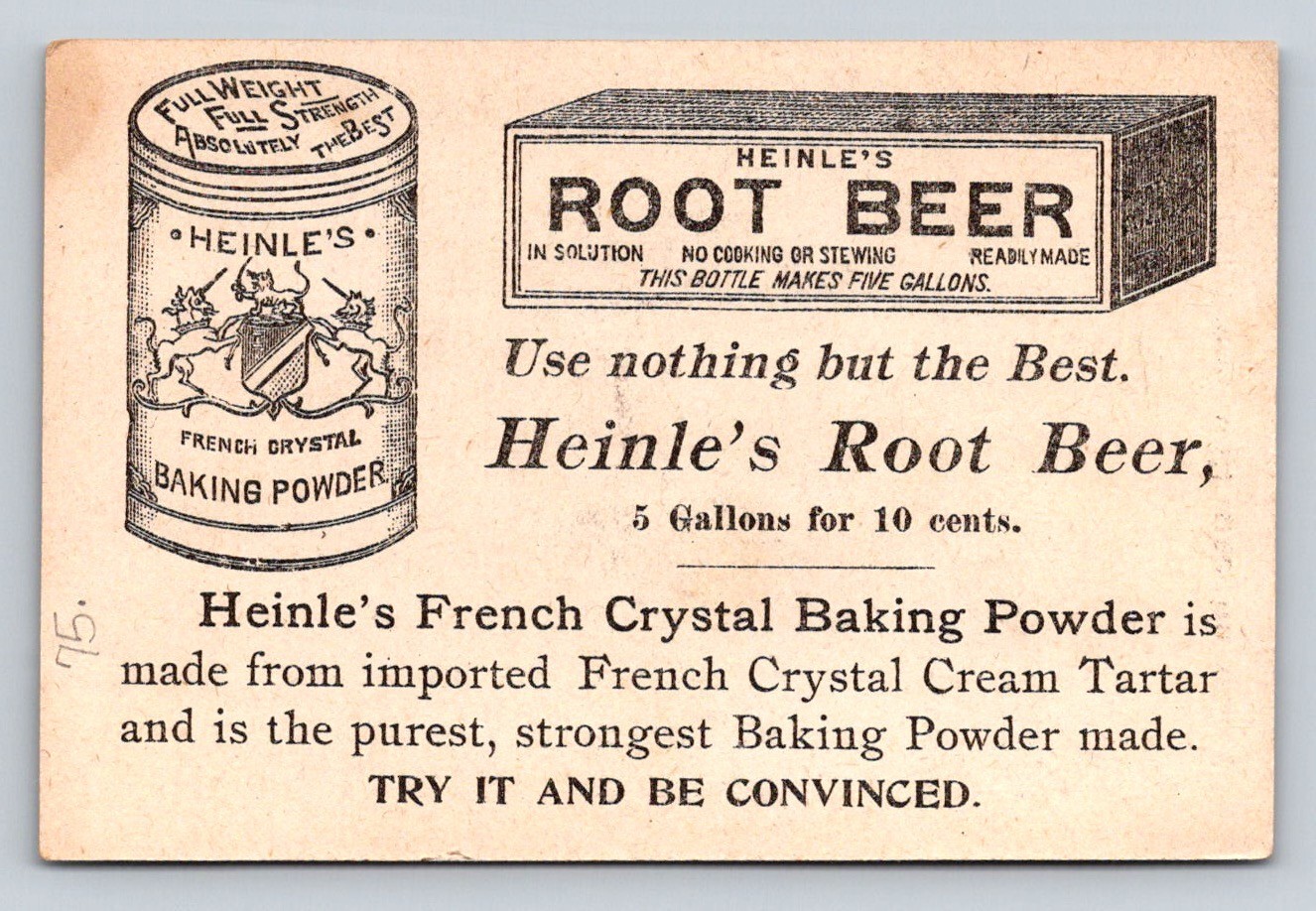 Drink Heinles Root Beer Girl Carries Toy Shovel Bucket P844