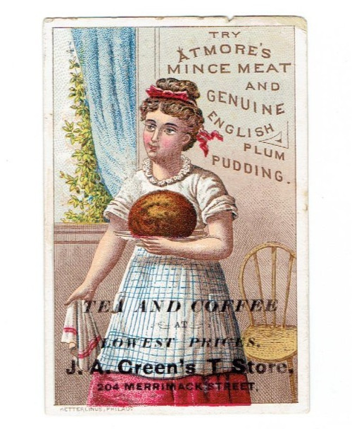 Victorian Trade Card Atmores Mince Meat Philadelphia PA Tea and Coffee
