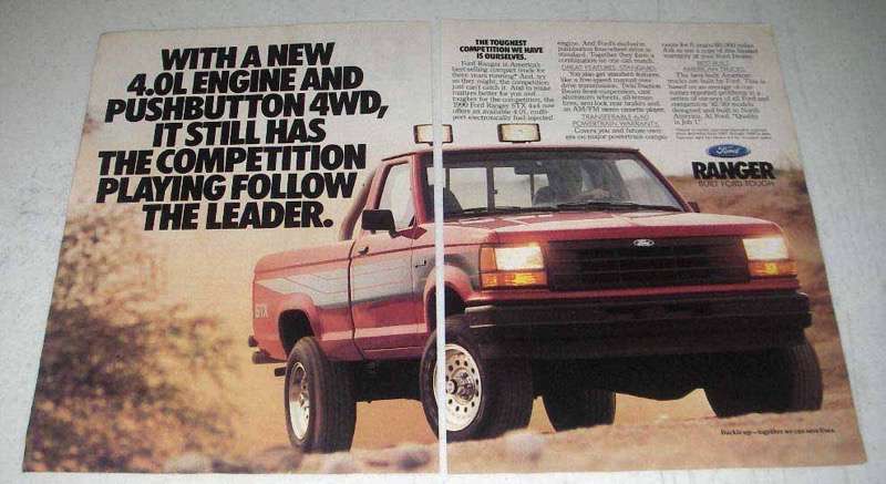 1990 Ford Ranger STX 4×4 Pickup Truck Ad – Leader