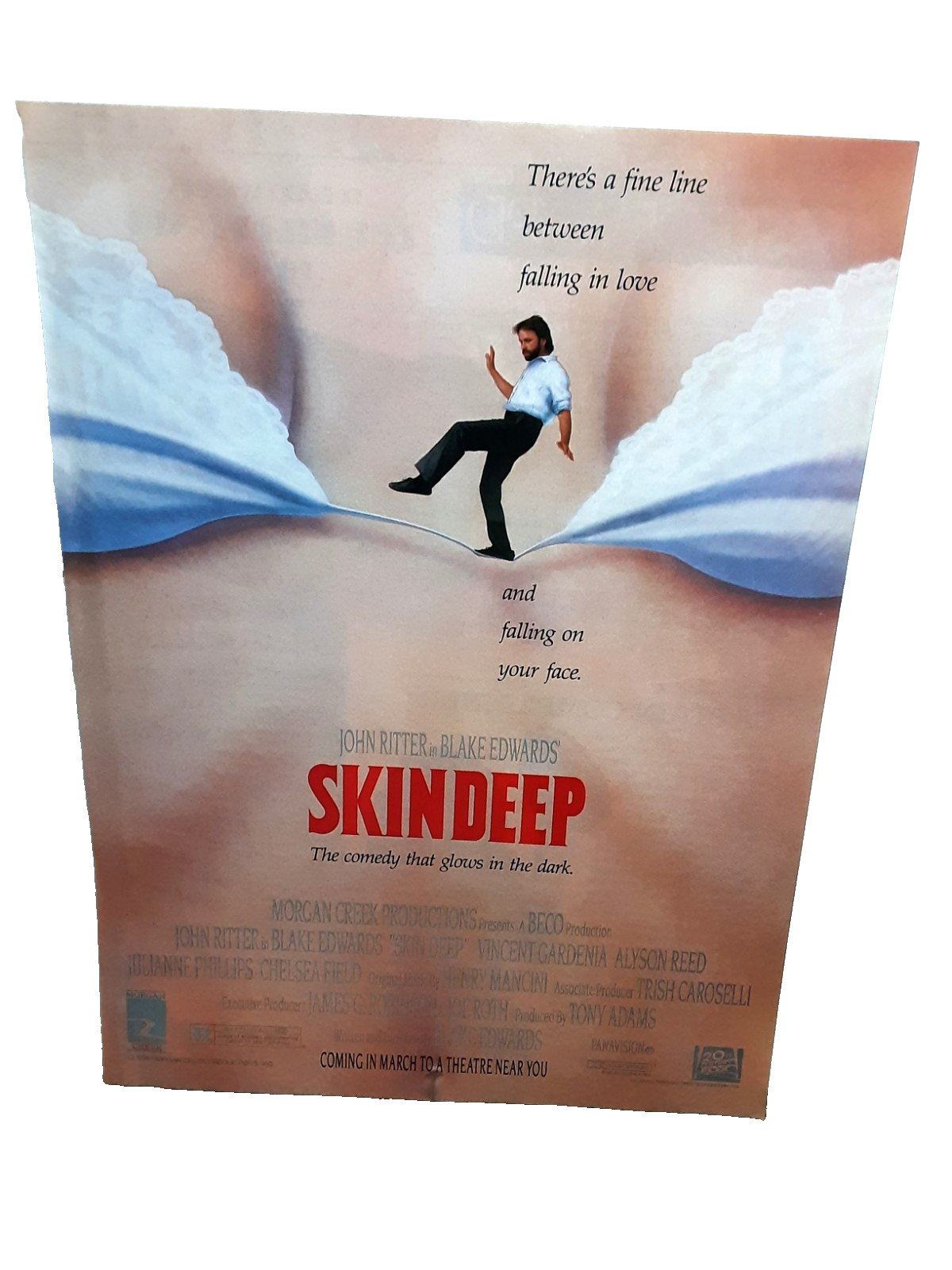 Skin Deep 1989 Vintage Print Ad John Ritter Blake Edwards Comedy Film