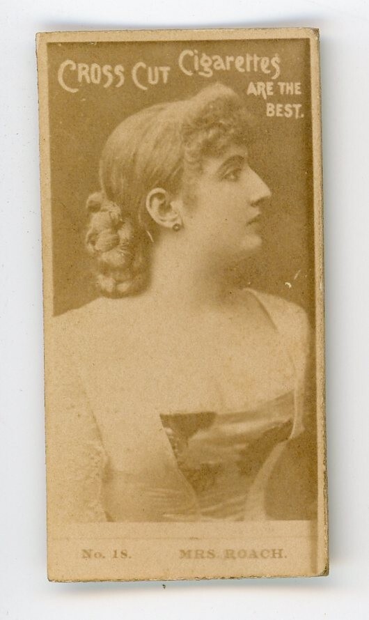 1880’s-90’s Duke Cross Cut Cigarettes Actress Mrs Roach Real Photo Card P70